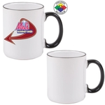 11oz White Mug with Black Handle & Halo