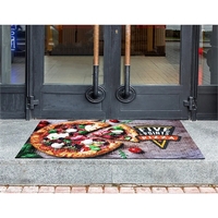Durable covered outdoor/indoor mat. Full bleed, 4-color process printed...