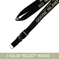 1" wide soft-touch select woven lanyard with detachable buckle and large......