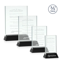 Vertical 3/4-inch thick jade award with a high-gloss piano black finish......