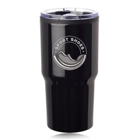 16 oz. stainless steel travel mug with clear plastic slider lid.... from ASI...