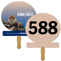 Snow Globe Auction Sandwiched Hand Fan Full Color