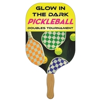 Full color 20 pt. film laminated pickleball racquet paper board fan.... from...