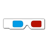 Hand Held Anaglyph 3D Glasses with White Frame and Red/Cyan Lenses.... from...