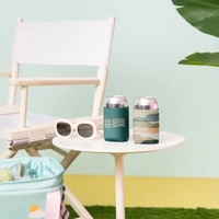 Collapsible beverage insulator with customizable color stitching & four-color...