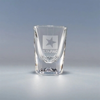 2 oz. machine-made shot glass with beaded rim and deep etch... from ASI 62985...