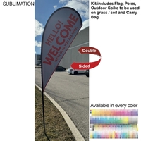 9' Small Tear Drop Flag Kit, Full Color Graphics Double Side