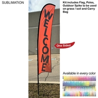 10' Small Feather Flag Kit, Full Color Graphics One Side
