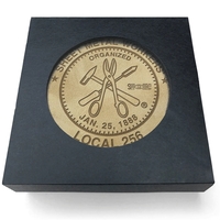 Set of 4 Natural Leather Coasters - Circle - 3 7/8" dia.