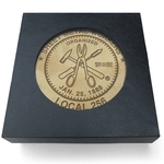 Set of 4 Natural Leather Coasters - Circle - 3 7/8" dia.