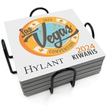 Absorbent Stone Coaster - 4" x 4" - Gift Set of 4