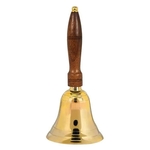10.5" Brass School Bell with Wooden Handle