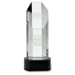 9.75" Octagon Slant-Top Crystal on Black Pedestal Base