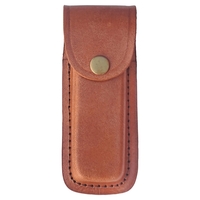 Leather Sheath with Snap Closure for Folding Knife up to 5"