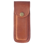 Leather Sheath with Snap Closure for Folding Knife up to 5"
