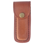 Leather Sheath with Snap Closure for Folding Knife up to 4"