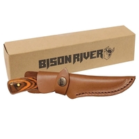 Bison River Fixed Blade Wood Knife with Leather Sheath... from ASI 92531...