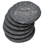 4" Round Slate Coaster Set-6 Piece