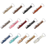 3.5" x 0.5" x 0.5" leatherette bottle opener with corkscrew and... from ASI...