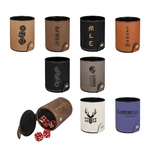 Light Brown Leatherette Dice Cup with 5 Dice