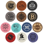 2.5" Round Rawhide Leatherette Patch with Adhesive