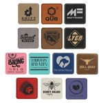 Square Light Brown Leatherette Patch with Adhesive