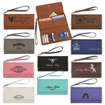 7.5" x 4" Dark Brown Leatherette Wallet with Strap