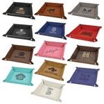 6" x 6" Gray Leatherette Snap Up Tray with Silver Snaps