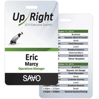 Memphis Plastic Event Name Badge: 2-1/8" X 3-3/8" Vertical