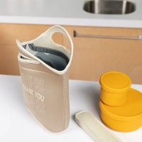 Lunch bag with zipper closure, customizable colored stitching, and bias...