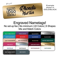 Sturdy 1/16" thick plastic rectangular nametag with laser engraving.... from...