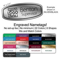 Sturdy 1/16" thick plastic squared oval nametag with laser engraving.... from...