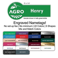 Sturdy 1/16" thick plastic rectangular nametag with laser engraving.... from...