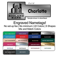 Sturdy 1/16" thick plastic rectangular nametag with laser engraving.... from...