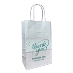 White Twisted Handle Bag With One Color Printing