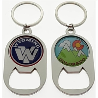 Matte Silver Bottle Opener Key Tag