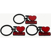 BLACK and RED Heart Key Tag