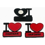 BLACK and RED Heart Magnet