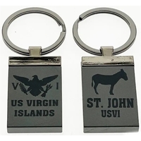 Gun Metal Rectangle Key Chain