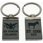 Gun Metal Rectangle Key Chain