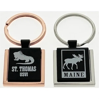 Square Black Key Tag - Rose Gold and/or Nickel Plated