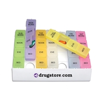 Rainbow Medicine Tray with translucent pill boxes in pastel colors will......