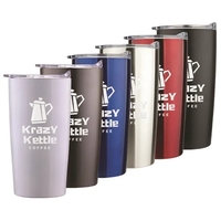 Drink it in with this stainless steel 20 oz. vacuum tumbler.... from ASI...
