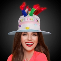 Birthday cake and candles hat with LED lights in the candle... from ASI 42016...