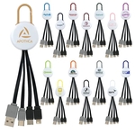 WHITE COLORFUL CLIP DUAL INPUT 3 IN 1 CHARGING CABLE
