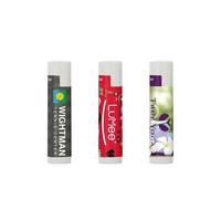 SPF 15 lip balm plus full color imprint on wraparound label... from ASI 37218...