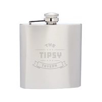 6 oz. Lazio Stainless Steel Hip Flask (Engraved Imprint)