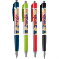 A ergonomic grip pen with a 360-degree full-color direct imprint, classic......