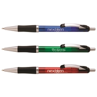 Comfort and price are nice with this plastic, translucent barrel pen.... from...