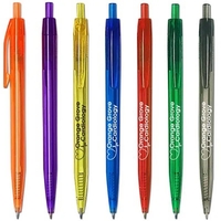 Retractable ballpoint pen with lightweight plastic construction, smooth...